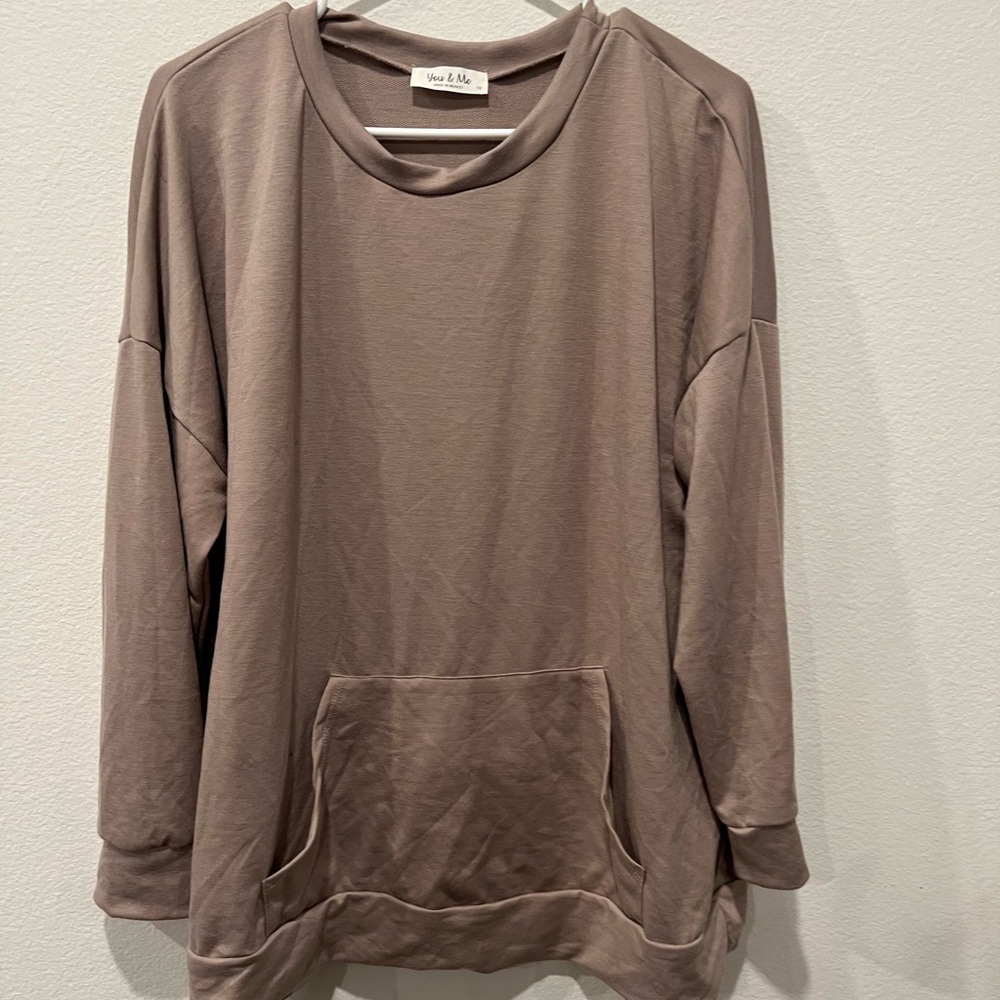 Taupe Long Sleeve Sweatshirt Size XL by You & Me